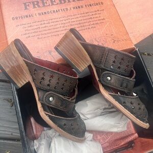 Freebird Moonstar Women's Black Mule Heeled Sandals